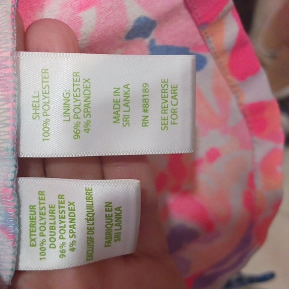 Lilly Pulitzer Donna Pink Blue Shift Romper with Side Ties Style 24784 Size 0. - Picture 5 of 6